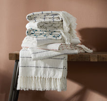 Load image into Gallery viewer, Plain with Stripes Throw