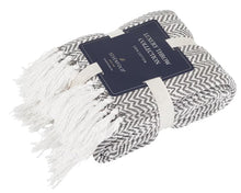 Load image into Gallery viewer, Charcoal Chevron Throw