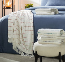 Load image into Gallery viewer, Products Plain with Stripes Throw
