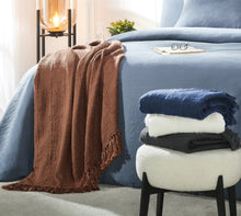 Load image into Gallery viewer, Burnt Orange Acrylic Throw Blanket
