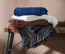 Load image into Gallery viewer, Ivory Acrylic Throw Blanket

